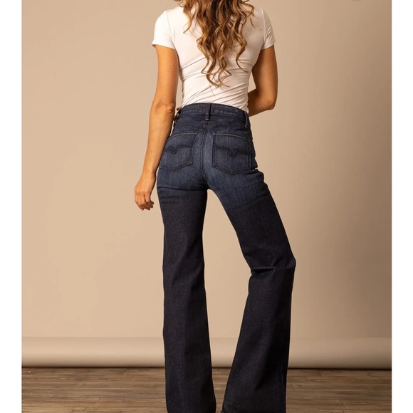 Kimes Ranch Dark Blue Flare Jeans - Picture 2 of 6